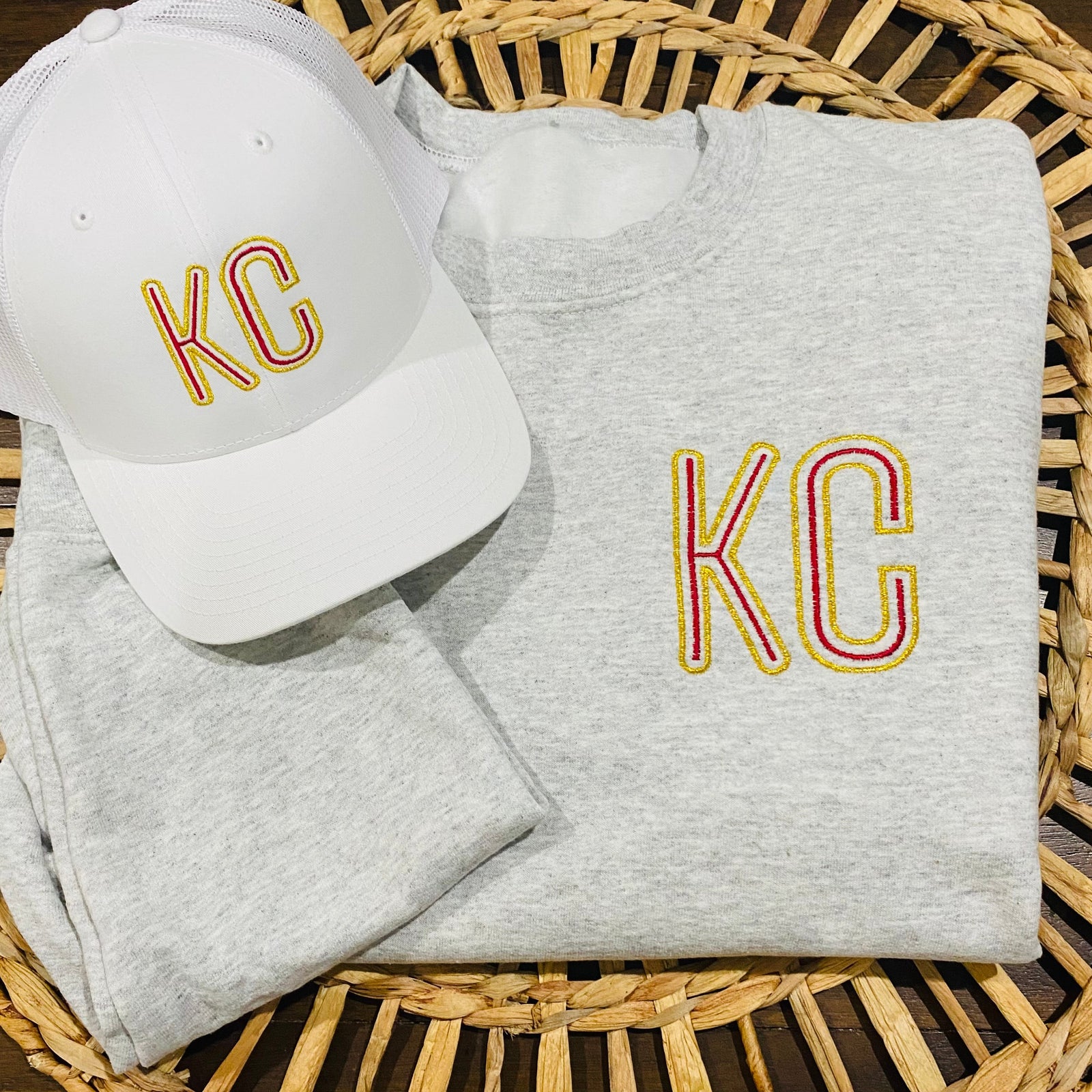 Embroidered Metallic KC Sweatshirt
